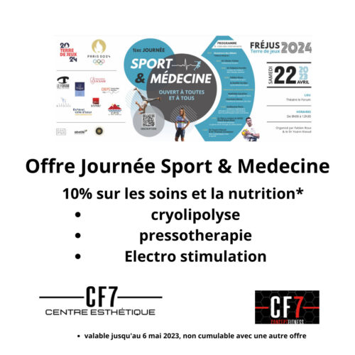 offre 10% Journee sport et medecine CF7 Sport Nutrition